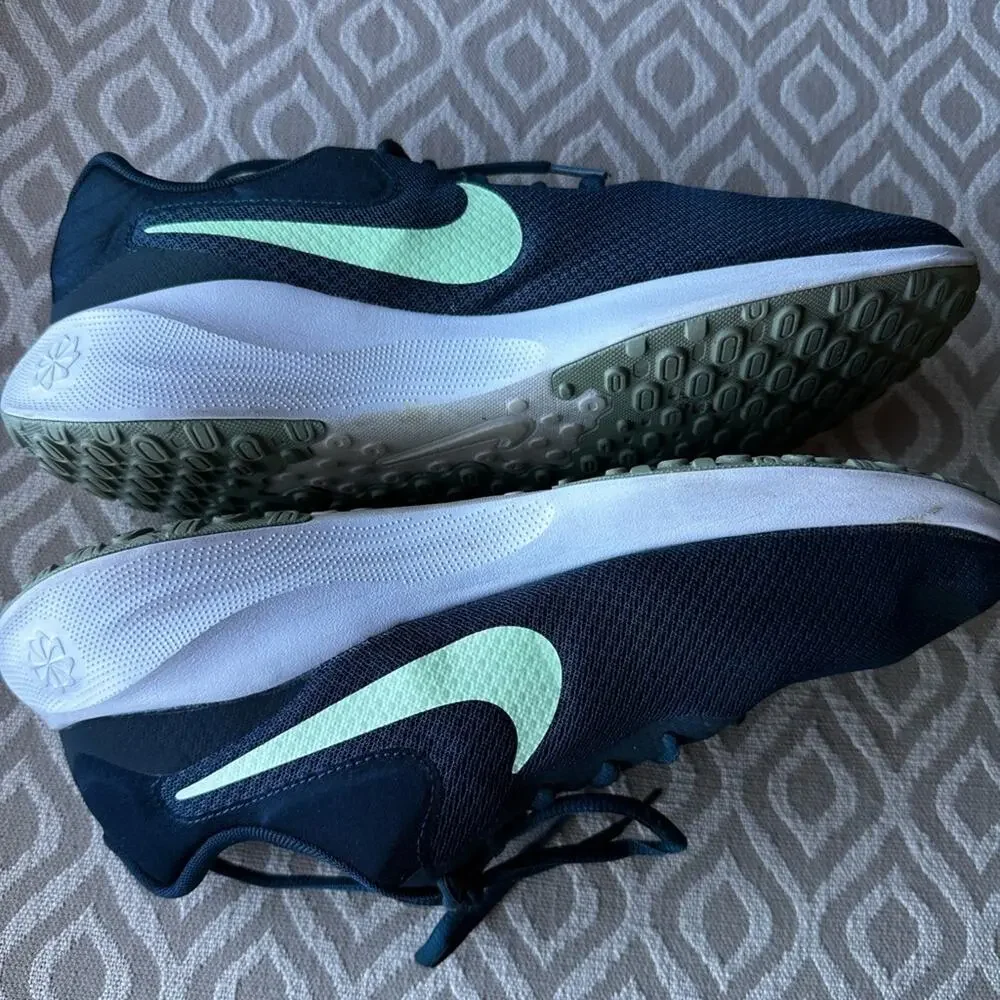 Nike Mens Revolution 7 Running Shoes Size 10.5 FB2207 401 Blue/Green‎